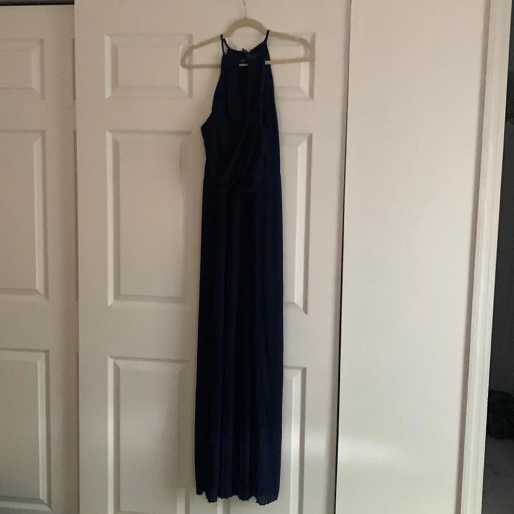 Navy Maternity Wedding Guest Dress - Picture 1 of 4